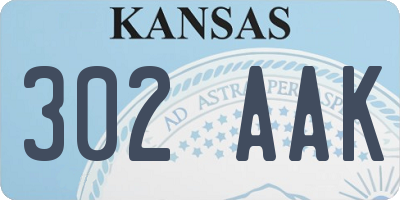 KS license plate 302AAK