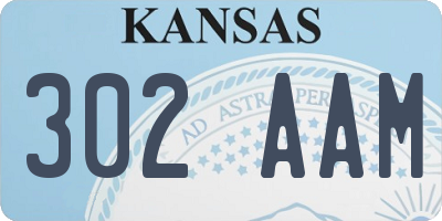 KS license plate 302AAM