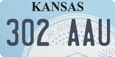 KS license plate 302AAU