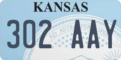 KS license plate 302AAY