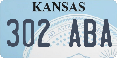 KS license plate 302ABA