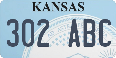 KS license plate 302ABC