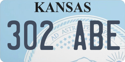 KS license plate 302ABE