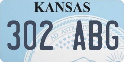 KS license plate 302ABG