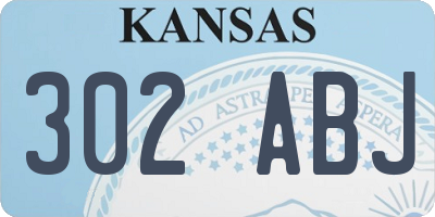 KS license plate 302ABJ