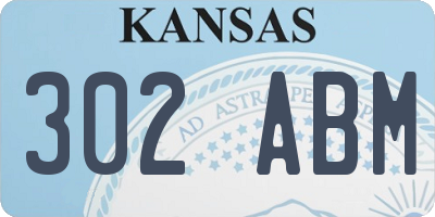 KS license plate 302ABM