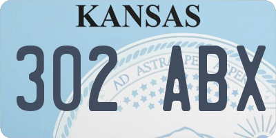 KS license plate 302ABX