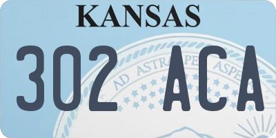KS license plate 302ACA