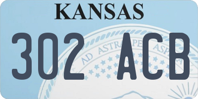 KS license plate 302ACB