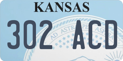 KS license plate 302ACD