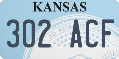 KS license plate 302ACF