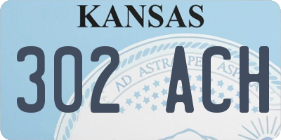 KS license plate 302ACH