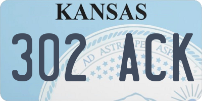 KS license plate 302ACK