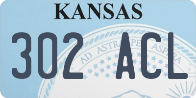 KS license plate 302ACL