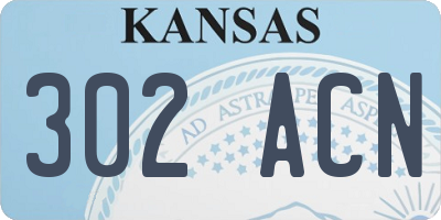 KS license plate 302ACN