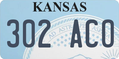 KS license plate 302ACO