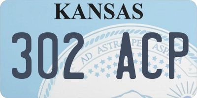 KS license plate 302ACP