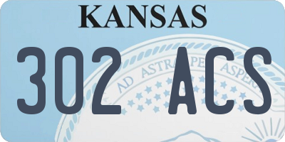 KS license plate 302ACS