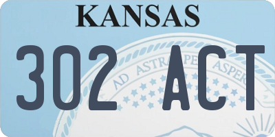 KS license plate 302ACT