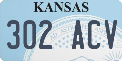 KS license plate 302ACV