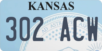 KS license plate 302ACW