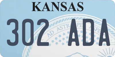 KS license plate 302ADA
