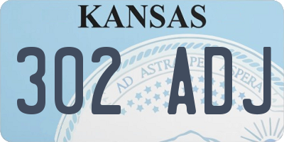 KS license plate 302ADJ