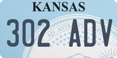 KS license plate 302ADV
