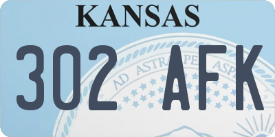 KS license plate 302AFK