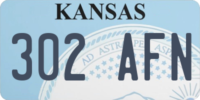 KS license plate 302AFN