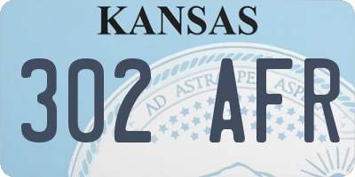 KS license plate 302AFR