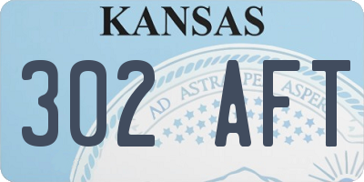 KS license plate 302AFT
