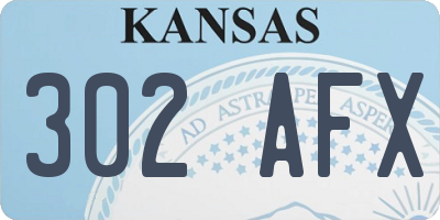 KS license plate 302AFX