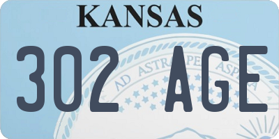 KS license plate 302AGE