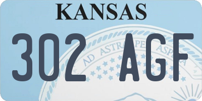 KS license plate 302AGF