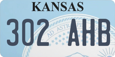 KS license plate 302AHB