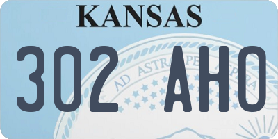 KS license plate 302AHO