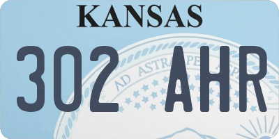 KS license plate 302AHR