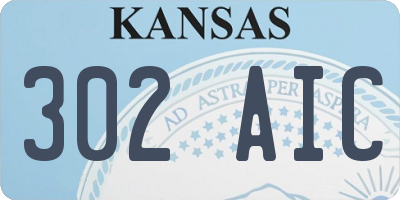 KS license plate 302AIC