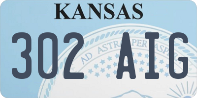 KS license plate 302AIG