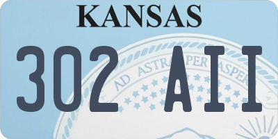 KS license plate 302AII