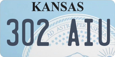 KS license plate 302AIU