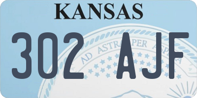 KS license plate 302AJF