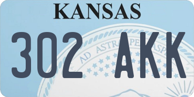 KS license plate 302AKK