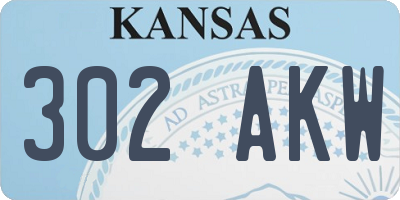 KS license plate 302AKW