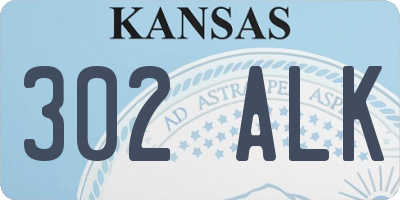 KS license plate 302ALK