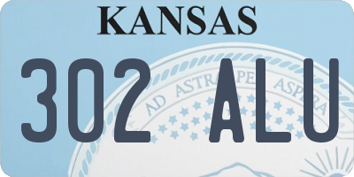 KS license plate 302ALU