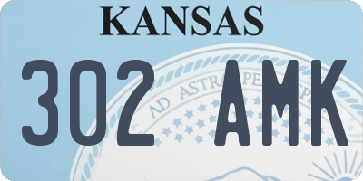 KS license plate 302AMK