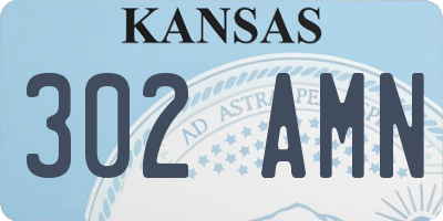KS license plate 302AMN