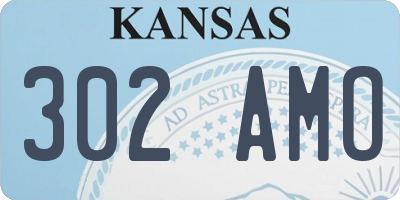KS license plate 302AMO